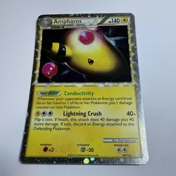 Ampharos 105/123 Reverse Holo Rare HeartGold & SoulSilver Pokemon 2010 LP - Image 1