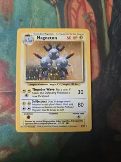 Pokemon Magneton 9/102 Holo Rare Base Set Unlimited WOTC 1999 Pokemon TCG - Image 1