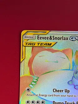 Pokemon TCG Eevee & Snorlax GX SM Team Up 191/181 Secret Rare Full Art Holo (NM) - Image 3