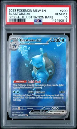 2023 Pokemon Scarlet & Violet 151 ~ Blastoise EX 200/165 SIR ~ PSA 10 Gem Mint - Image 1