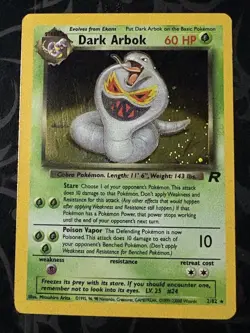 Wizards of the Coast Pokemon TCG Dark Arbok Holo Rare Team Rocket 2/82 EN 60HP - Image 1