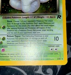 Wizards of the Coast Pokemon TCG Dark Arbok Holo Rare Team Rocket 2/82 EN 60HP - Image 2