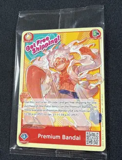 One Piece Card Game Premium Bandai Monkey D. Luffy Free Shipping Promo SEALED - Image 4