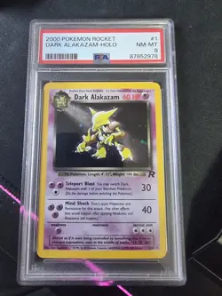 2000 Pokemon Rocket Dark Alakazam Holo Rare 1/82 Psa 8 - Image 1