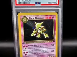 📈 PSA Graded 8 🥇 1st Edition ✨ Holo Dark Alakazam 2000 Rocket 1/82 Pokemon - Image 3