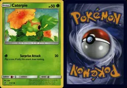 CATERPIE 1/147 Pokemon Card Burning Shadows Near Mint - Image 3