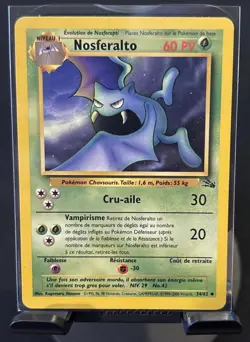 [French] Nosferalto/Golbat Pokemon Card 34/62 Fossil Set Uncommon 2000 Low Pop - Image 1