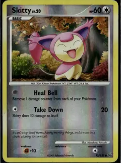 Skitty Common Platinum 93/127 Colorless Reverse Holo Pokemon Card - Image 1