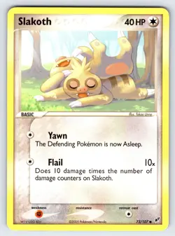 Slakoth 73/107 2005 EX Deoxys Pokemon Card TCG Nintendo Non Holo Common - VLP - Image 1
