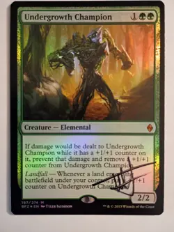 Magic The Gathering - 1x Signed Foil Undergrowth Champion (mtg) BFZ - Image 1