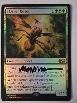 Magic The Gathering - 1x Signed Foil Hornet Queen (mtg) M15 - Image 1