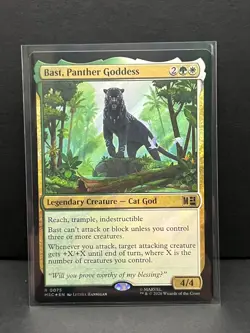 Bast, Panther Goddess (Surge Foil) 75 Commander: Marvel Super Heroes MtG NM - Image 1