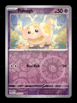 Fidough 038/091 Common Paldean Fates Pokemon Reverse Holo Near Mint - Image 1
