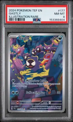 (2) Slabs - Pokemon Gastly Rare Temporal Forces 177/162 ** PSA 8 ** Sequential - Image 1