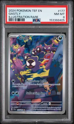 (2) Slabs - Pokemon Gastly Rare Temporal Forces 177/162 ** PSA 8 ** Sequential - Image 3