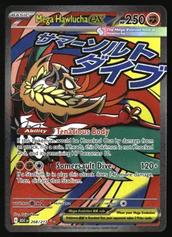 MEGA HAWLUCHA EX 268/217 MEGA ATTACK RARE ASCENDED HEROES POKEMON HOLO NEAR MINT - Image 1