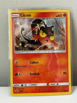 Litten - SM08 Cosmos Holo Promo Sun & Moon Promo Pokemon Lightly Played - Image 1