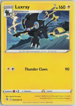 Luxray 093/264 Rare Fusion Strike Pokemon Near Mint - Image 1