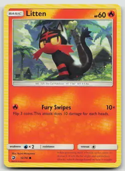 Litten 12/70 Common Dragon Majesty Pokemon LP - Image 1