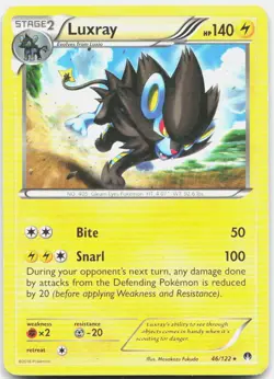 Luxray 46/122 Rare BREAKpoint Pokemon HP - Image 1