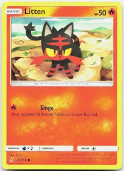 Litten 26/214 Common Unbroken Bonds Pokemon NM/LP - Image 1