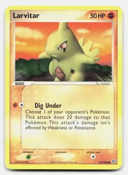 Larvitar 52/106 Common Emerald Pokemon LP - Image 1