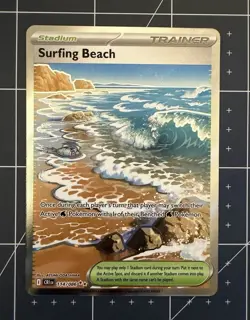 Surfing Beach 114/086 ME04: Chaos Rising Pokemon TCG NM - Image 1