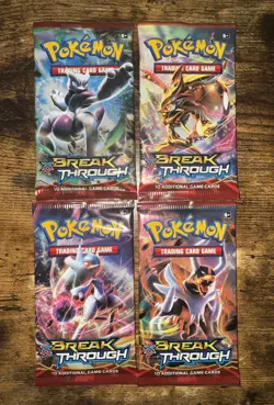 Pokemon XY Breakthrough 4 Booster Pack Art Set Factory Sealed - Image 1