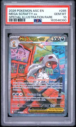 2026 POKEMON ASC EN-ASCENDED HEROES #285 MEGA SCRAFTY EX PSA 10 - Image 1