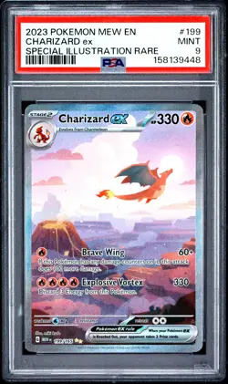2023 POKEMON MEW EN-151 SPECIAL ILLUSTRATION RARE #199 CHARIZARD EX PSA 9 - Image 1