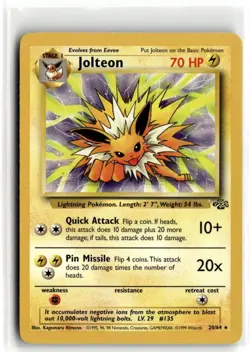 1999 Pokemon Jungle Jolteon LP #20/64 - Image 1