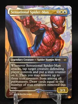 x1 Sensational Spider-Man - Borderless R MTG Marvel's Spider-Man Eternal M/NM - Image 1
