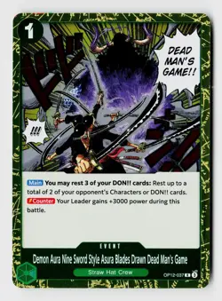 Demon Aura Nine Sword Style Asura Blades Drawn Dead Man's Game OP12-037 Foil NM - Image 1