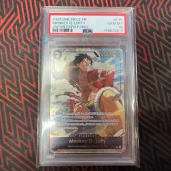 CARTE ONE PIECE - PROMO P-075 MONKEY D. LUFFY JAPAN EXPO 2025 PROMO GOLD FOIL FR - Image 1