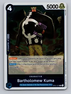 Bartholomew Kuma OP01-074 Romance Dawn Rare Foil Near Mint - Pre-Errata - Image 1