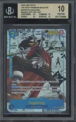 2024 One Piece Best Premium Booster Manga Art #OP03-122 Sogeking Pristine BGS 10 - Image 1