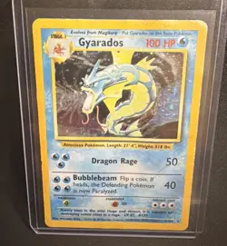 Gyarados 6/102 Holo Rare Base Set Unlimited Pokemon Card Damaged - Image 1