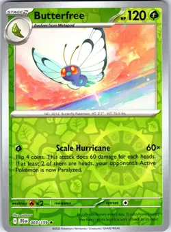 Butterfree 003/159 Rare Journey Together Pokemon Reverse Holo Near Mint - Image 1
