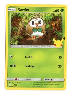 Rowlet 7/25 Promo Holo McDonald's 25th Anniversary Promos Pokemon TCG - Image 1