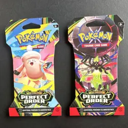 Pokemon TCG Mega Evolution Perfect Order Sealed Sleeved Booster Packs Lot (2) - Image 1