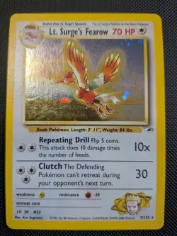 Lt. Surge's Fearow Gym Heroes 7/132 Holo - NM - Image 1