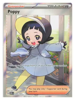 POPPY 220/197 ULTRA RARE OBSIDIAN FLAMES POKEMON HOLO NEAR MINT - Image 1