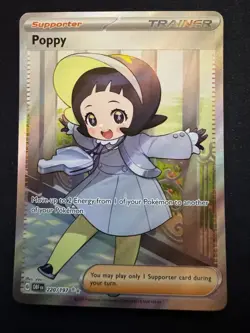 Pokemon TCG Poppy Trainer Obsidian Flames Holo Ultra Rare Card 220/197 - Image 1