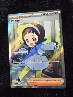 Pokemon TCG Poppy Trainer Card Sv03: Obsidian Flames Holo Ultra Rare 220/197 - Image 1