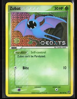 Zubat 83/107 EX Deoxys 2005 Reverse Holo Pokemon Card - Image 1