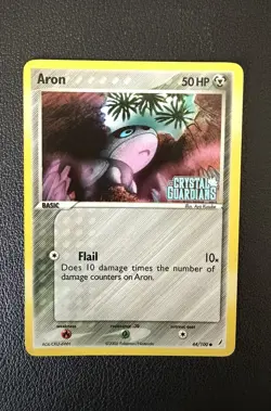 2006 Pokemon Aron 44/100 EX Crystal Guardians Reverse Holo Stamped NM/LP - Image 1