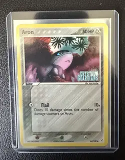 2006 Pokemon Aron 44/100 EX Crystal Guardians Reverse Holo Stamped NM/LP - Image 2