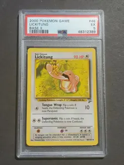 Pokemon PSA 5 LICKITUNG 48/130 - BASE SET 2 - UNCOMMON NON HOLO - EX - Image 1