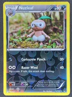 Pokemon Nuzleaf Reverse Holo 72/122 BKP BREAKpoint LP/NM - Image 1