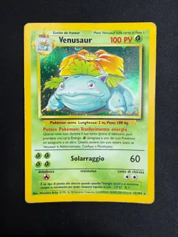 Pokemon Venusaur 15/102 Set Base Rara Holo Unlimited Wizards ITA Carte Vintage - Image 1